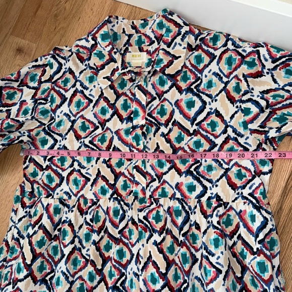 Anthropologie Maeve The Bettina Cotton Tiered Midi Shirt Dress Size XL - Picture 8 of 12